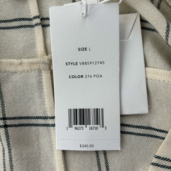 NWT Vince long sleeve vneck blouse ~pale oat | size large - Picture 4 of 8